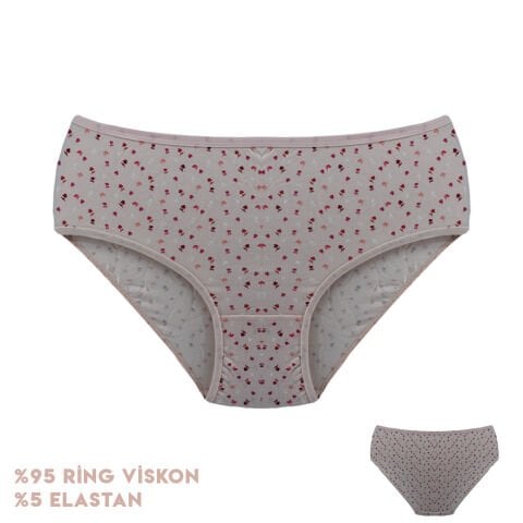 Dondeza 364-4 (XL) Desenli Viscon Bayan Bikini 12'li