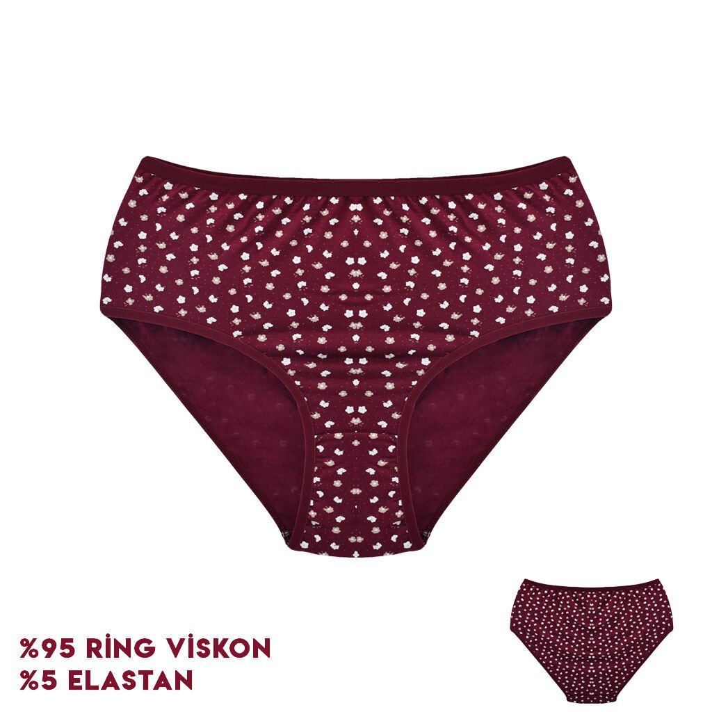 Dondeza 664-7 (XXL) Desenli Viscon Bayan Bikini 12'li