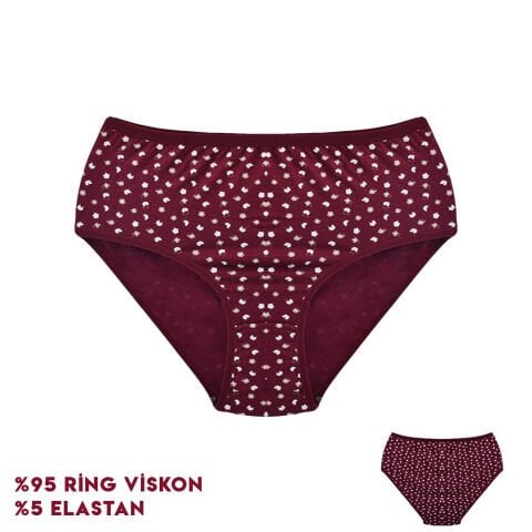 Dondeza 664-7 (XXL) Desenli Viscon Bayan Bikini 12'li