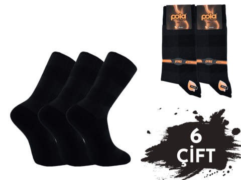 Pola 1244 Dört Mevsim Likralı Erkek Modal Çorap 6'lı