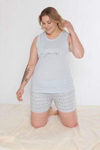 Alperi B760-05 (3XL-4XL-5XL-6XL) Bayan Şortlu Takım 4'lü