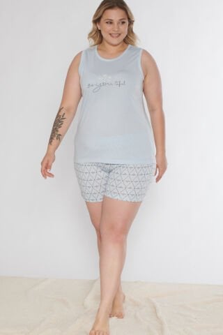 Alperi B760-05 (3XL-4XL-5XL-6XL) Bayan Şortlu Takım 4'lü
