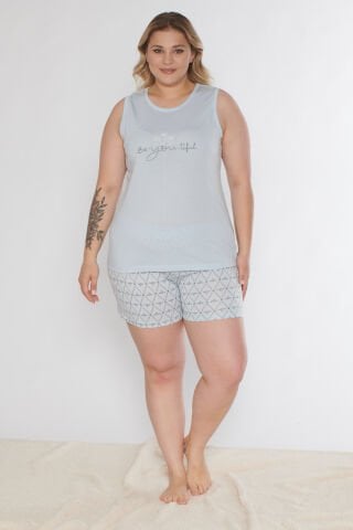 Alperi B760-05 (3XL-4XL-5XL-6XL) Bayan Şortlu Takım 4'lü