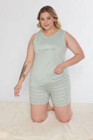 Alperi B760-05 (3XL-4XL-5XL-6XL) Bayan Şortlu Takım 4'lü