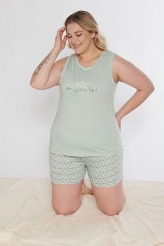 Alperi B760-05 (3XL-4XL-5XL-6XL) Bayan Şortlu Takım 4'lü