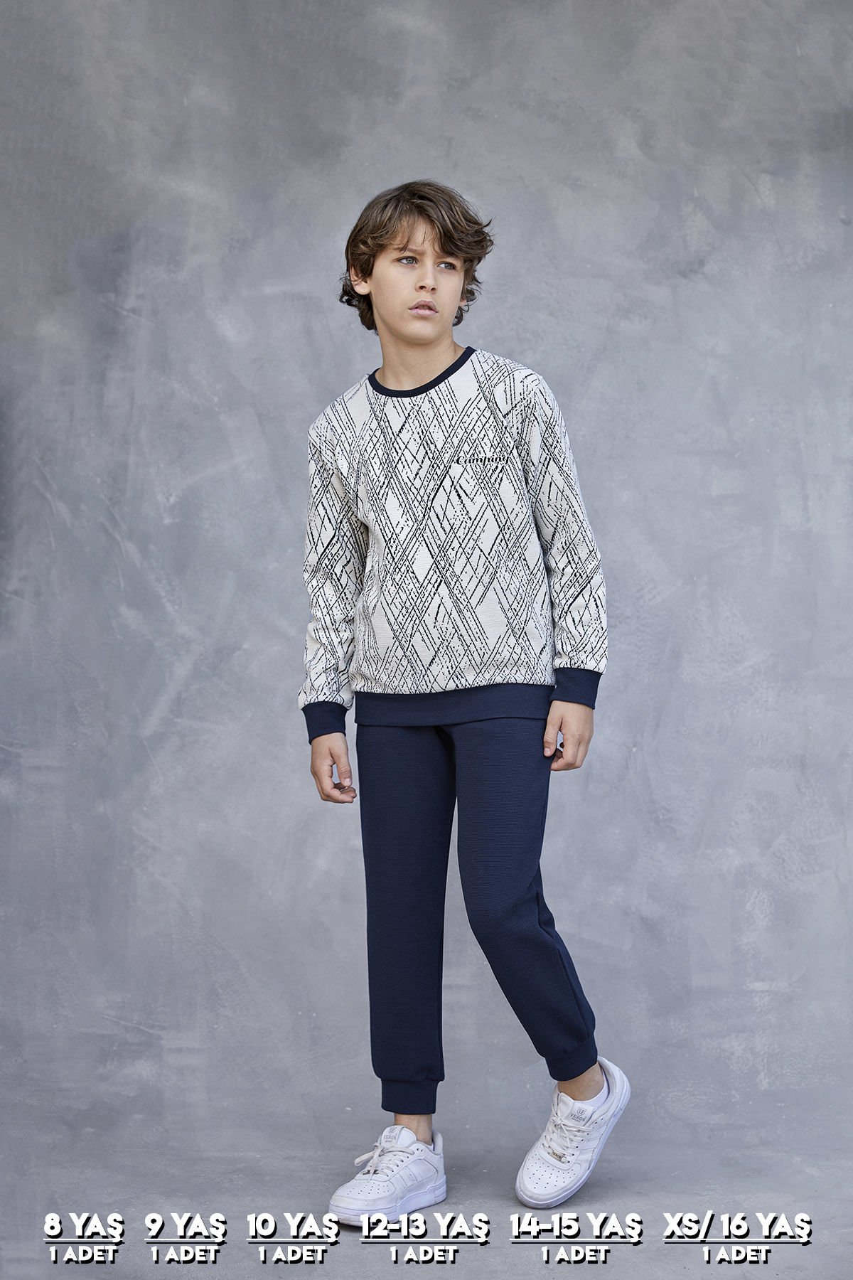 Elsima 3169 Erkek Çocuk Uzun Kollu Pijama Takımı 6'lı (8-16YAŞ) LACİVERT - SERİ-6-LI