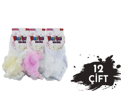 Berka Aksesuarlı Bebek Çorabı 12'li