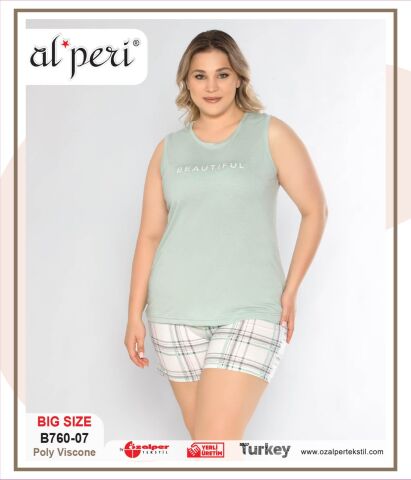 Alperi B760-07 (3XL-4XL-5XL-6XL) Bayan Şortlu Takım 4'lü