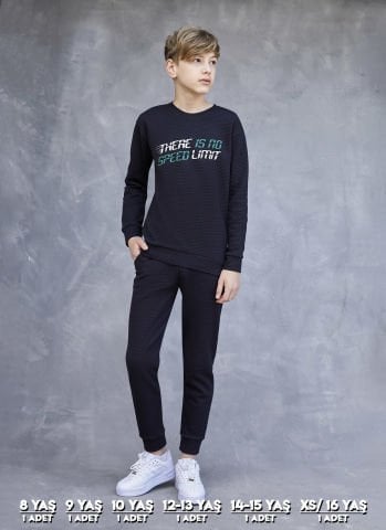 Elsima 3171 Erkek Çocuk Uzun Kollu Pijama Takımı 6'lı (8-16YAŞ) SİYAH - SERİ-6-LI