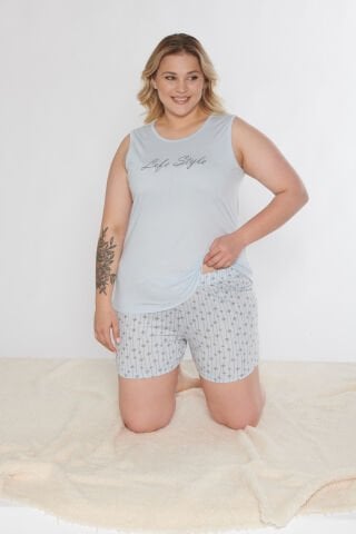 Alperi B760-06 (3XL-4XL-5XL-6XL) Bayan Şortlu Takım 4'lü