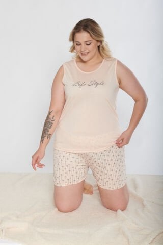Alperi B760-06 (3XL-4XL-5XL-6XL) Bayan Şortlu Takım 4'lü