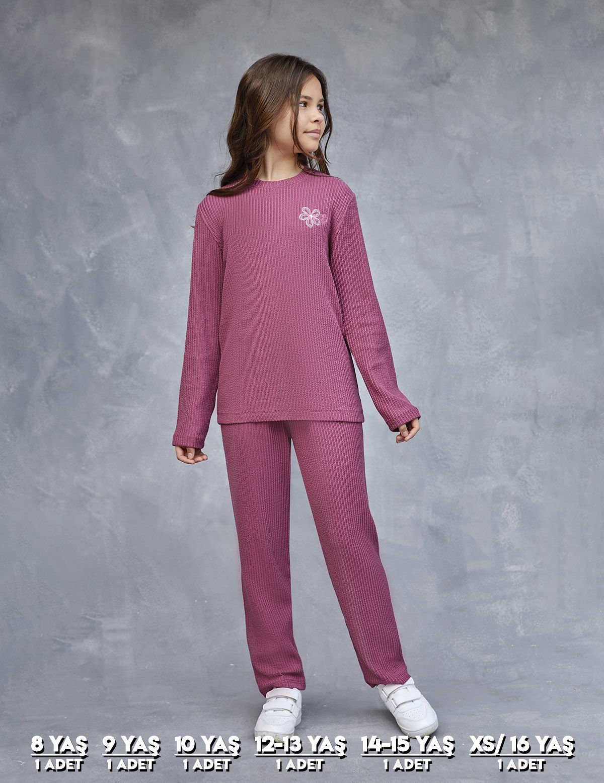 Elsima 3192 Kız Çocuk Uzun Kollu Pijama Takımı 6'lı (8-16YAŞ) VİOLET - SERİ-6-LI