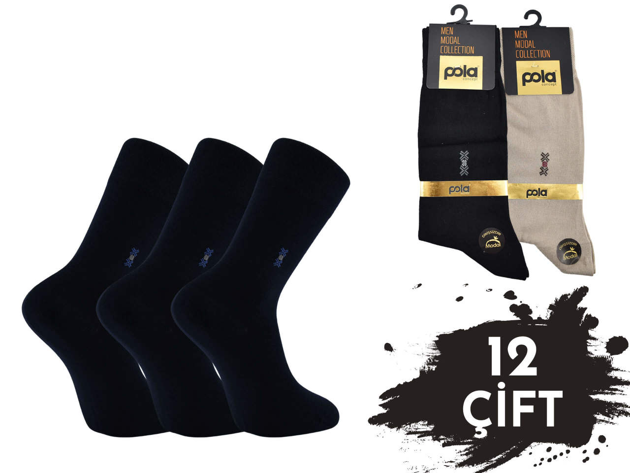 Pola 1622 Parfümlü Yazlık Dikişsiz Modal Erkek Çorap 12'li