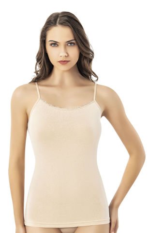 Kota 6613 Viskon Yakası Tırnak Dantelli Atlet TEN - 2XL