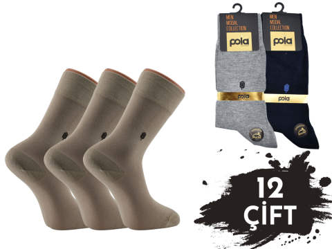 Pola 1623 Parfümlü Yazlık Dikişsiz Modal Erkek Çorap 12'li