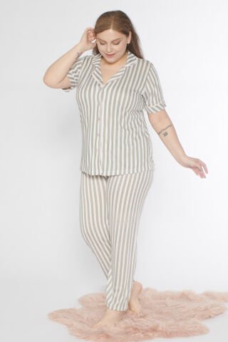Alperi B780-26 (3XL-4XL-5XL-6XL) Bayan Kısa Kollu Pijama Takım 4'lü