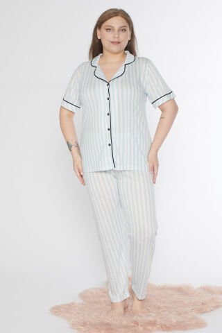 Alperi B780-26 (3XL-4XL-5XL-6XL) Bayan Kısa Kollu Pijama Takım 4'lü