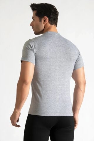 Tutku 0105 Erkek Renkli Penye Sıfır Yaka Fanila 6'lı GRİ - 5/XL