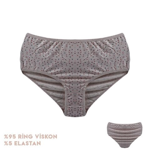 Dondeza 664-8 (XXL) Desenli Viscon Bayan Bikini 12'li