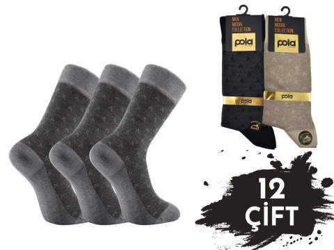 Pola 1626 Parfümlü Yazlık Dikişsiz Modal Erkek Çorap 12'li