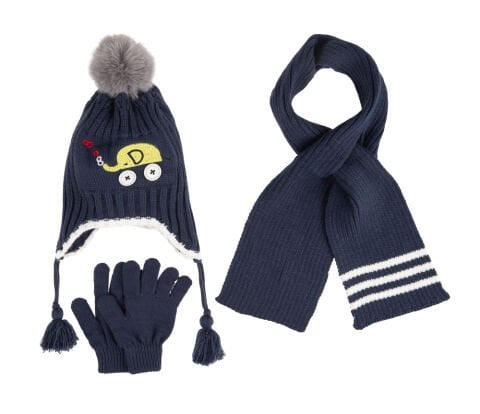 Kitti P-K24170-14 (4-8) Yaş Erkek Çocuk Şapka Atkı Eldiven Takım 6'lı