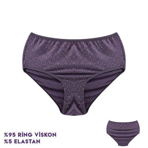 Dondeza 664-3 (XXL) Desenli Viscon Bayan Bikini 12'li
