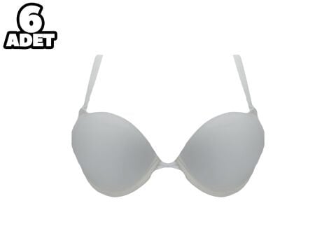 Cansoy 675-Ekru 2X Push Up Balenli Destekli Bayan Sütyen Takım 6'lı
