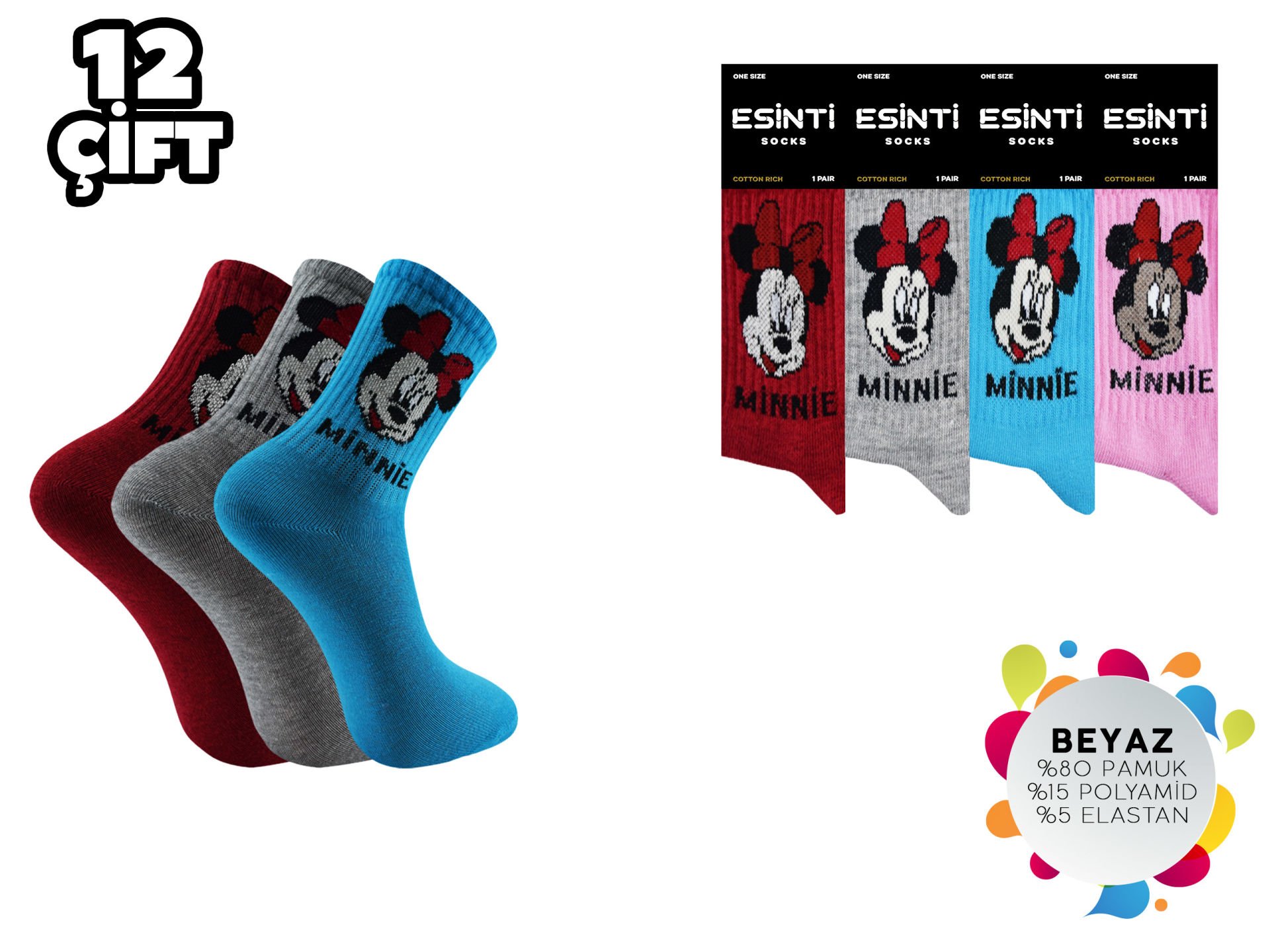Esinti 102 Bayan Kolej Çorap 12'li