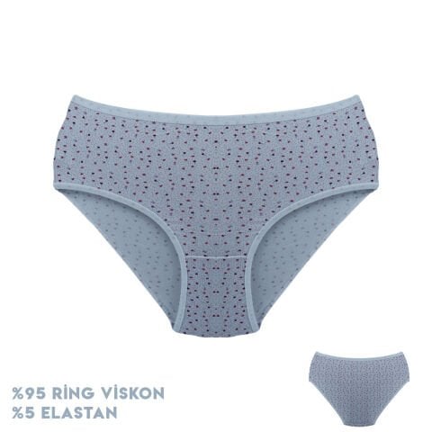 Dondeza 364-10 (XL) Desenli Viscon Bayan Bikini 12'li