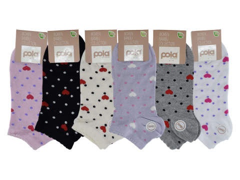 Pola 1715 Dikişsiz Parfümlü Bayan Bambu Patik 12'li