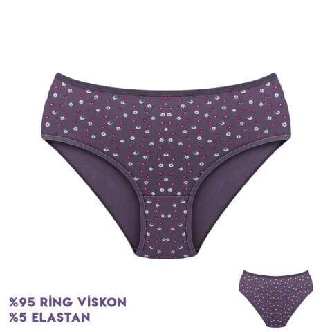 Dondeza 364-12 (XL) Desenli Viscon Bayan Bikini 12'li