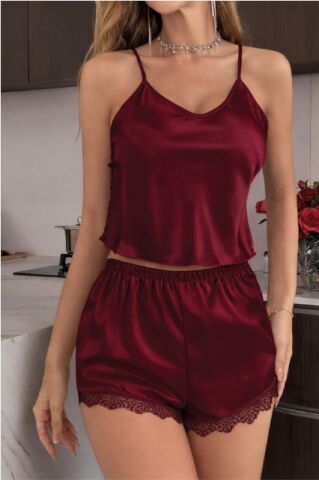 Visatin 1132 Bayan Saten Şortlu Gecelik