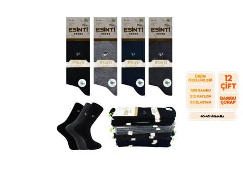 Esinti 25-7 Dikişsiz Kokulu Erkek Bambu Soket 12'li