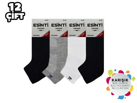 Esinti 19-5 %100 Pamuk Erkek Penye Patik 12'li