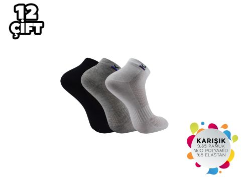 Esinti 19-5 %100 Pamuk Erkek Penye Patik 12'li