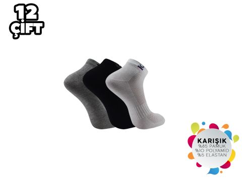 Esinti 19-6 %100 Pamuk Erkek Penye Patik 12'li