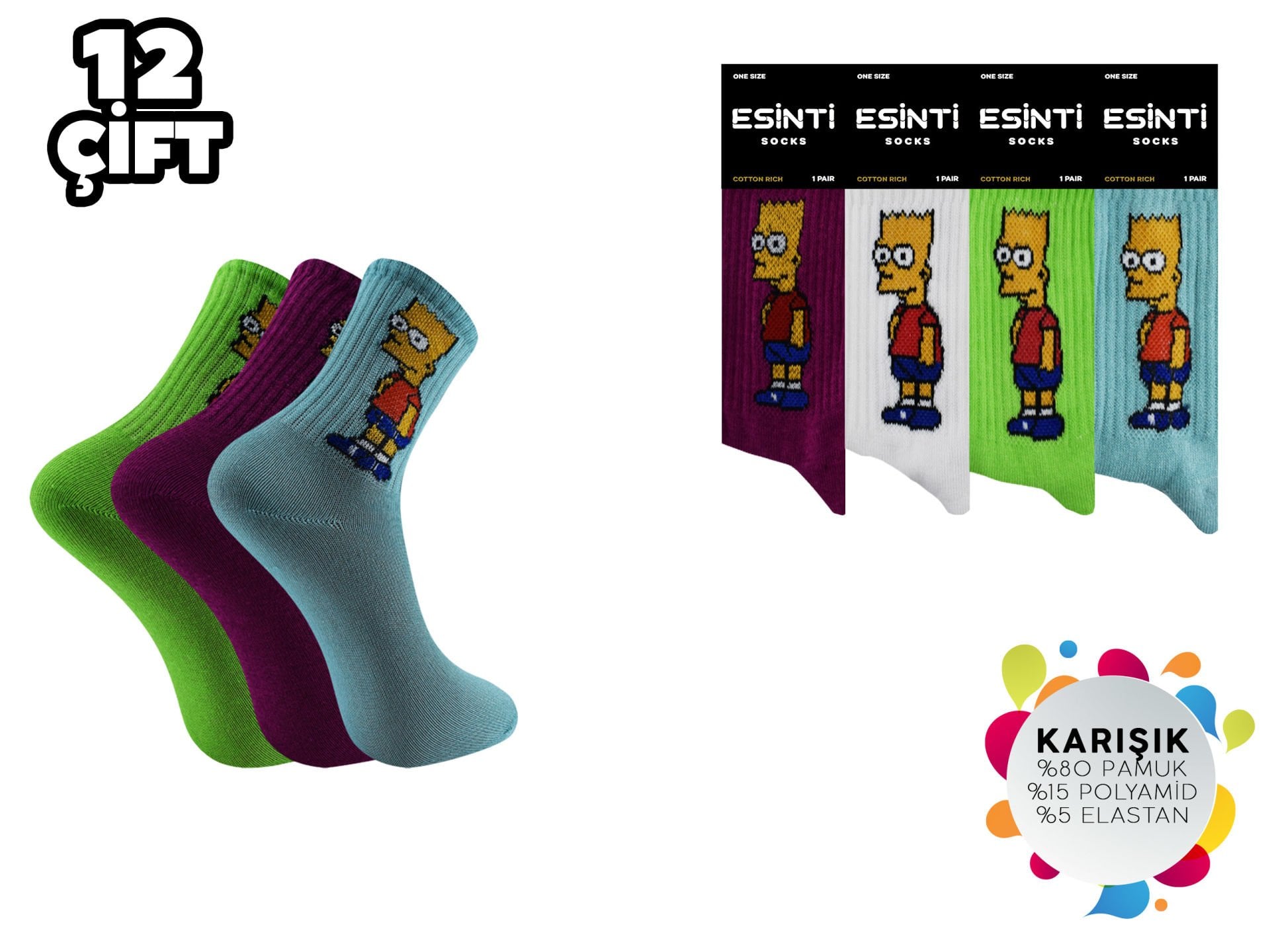 Esinti 91 Bayan Kolej Çorap 12'li