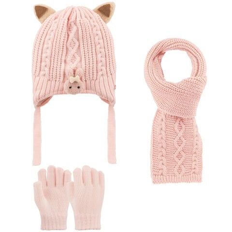 Kitti P-K25160-01 (1-4) Yaş Kız Çocuk Şapka Atkı Eldiven Takım 6'lı
