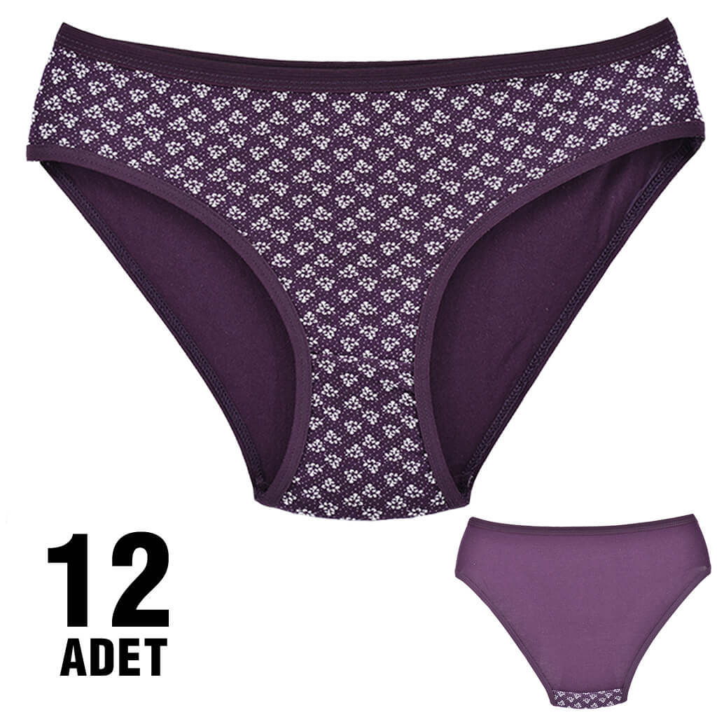 Dondeza 101-48 Desenli Bayan Bikini 12'li