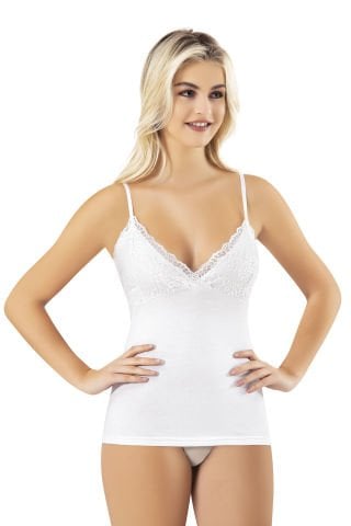 Kota 6470 Modeli Bayan İp Askılı Atlet BEYAZ - 2XL