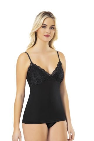 Kota 6470 Modeli Bayan İp Askılı Atlet SİYAH - L