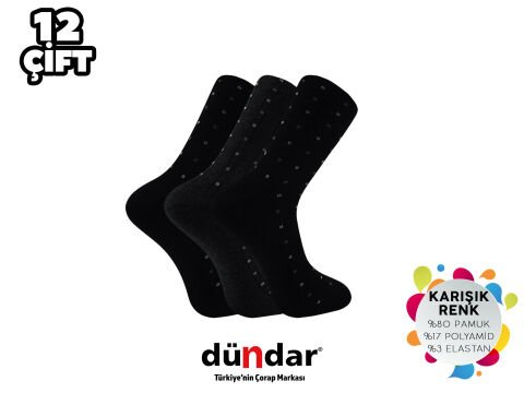 Dündar 003-5 Dikişsiz Erkek Likralı Penye Çorap 12'li