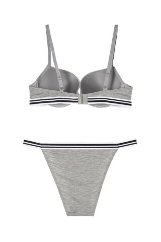 Cansoy 696 B Cup (75-80-85-90) Spor Model Bambu Balenli Destekli Sütyen Takım 6'lı SERİ-6-LI - GRİ