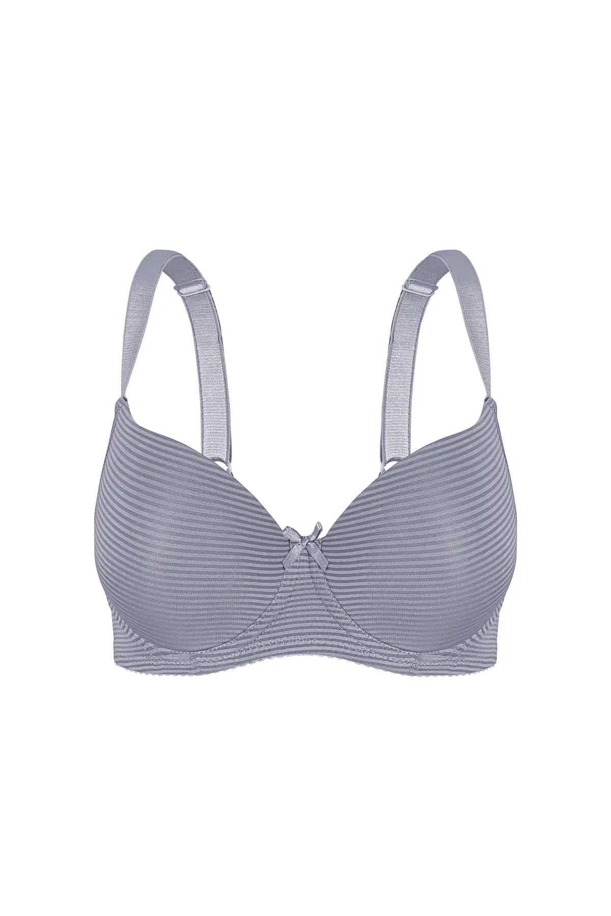 Aysemin 5295 C Cup (85-90-95-100-105) Balenli Desteksiz Bayan Sütyen 6'lı GRİ - SERİLİ