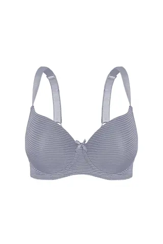 Aysemin 5295 C Cup (85-90-95-100-105) Balenli Desteksiz Bayan Sütyen 6'lı GRİ - SERİLİ