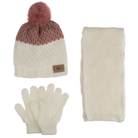 Kitti P-K24180-06 (9-15) Yaş Kız Çocuk Şapka Atkı Eldiven Takım 6'lı