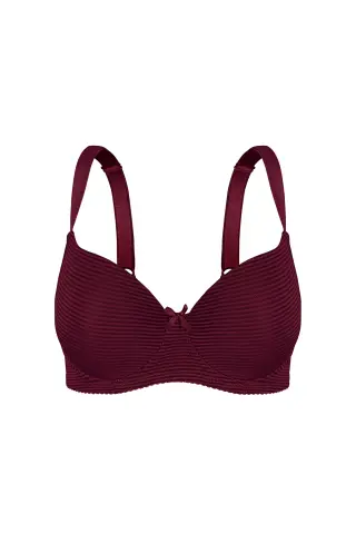Aysemin 5295 C Cup (85-90-95-100-105) Balenli Desteksiz Bayan Sütyen 6'lı BORDO - SERİLİ