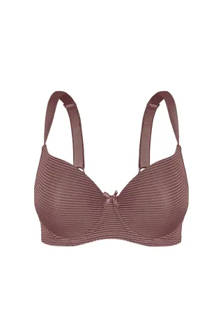 Aysemin 5295 C Cup (85-90-95-100-105) Balenli Desteksiz Bayan Sütyen 6'lı KAHVE - SERİLİ