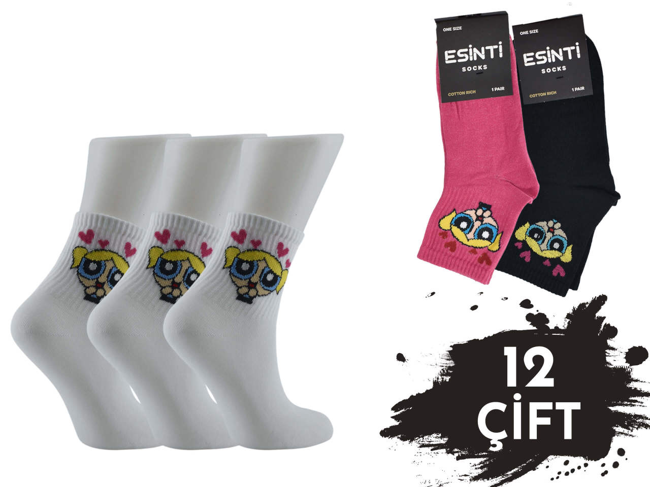 Esinti 29 Bayan Kolej Çorap 12'li