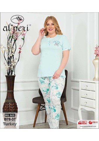 Alperi 78-37 Bayan Battal Kısa Kol Pijama Takım